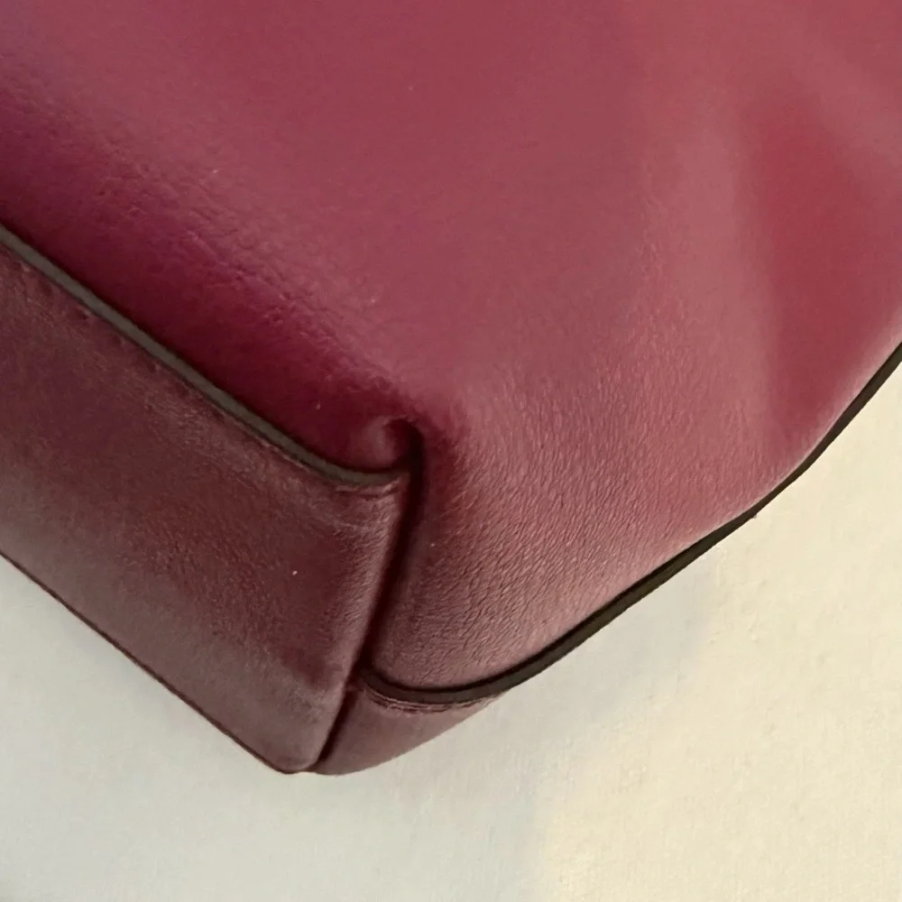 Kate Spade Patrice Satchel Crossbody Bag Deep Red Cranberry Leather - Picture 11 of 16